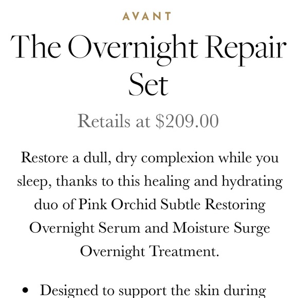 🩷BRAND NEW AVANT BUNDLE MOISTURE SURGE OVERNIGHT TREATMENT RESOTRING SERUM - Picture 2 of 9